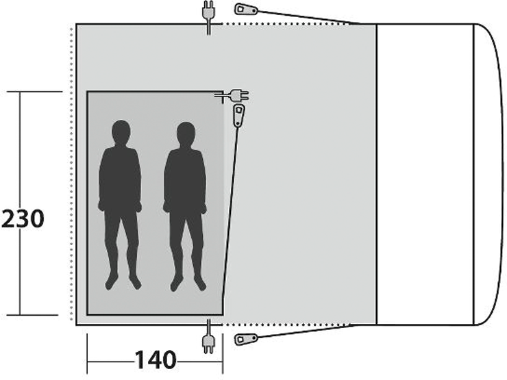 Outwell+tente+interieure+2+personnes+adaptee+à+l%27auvent+talladega/jonesville+290+sa/wolfburg+380+a