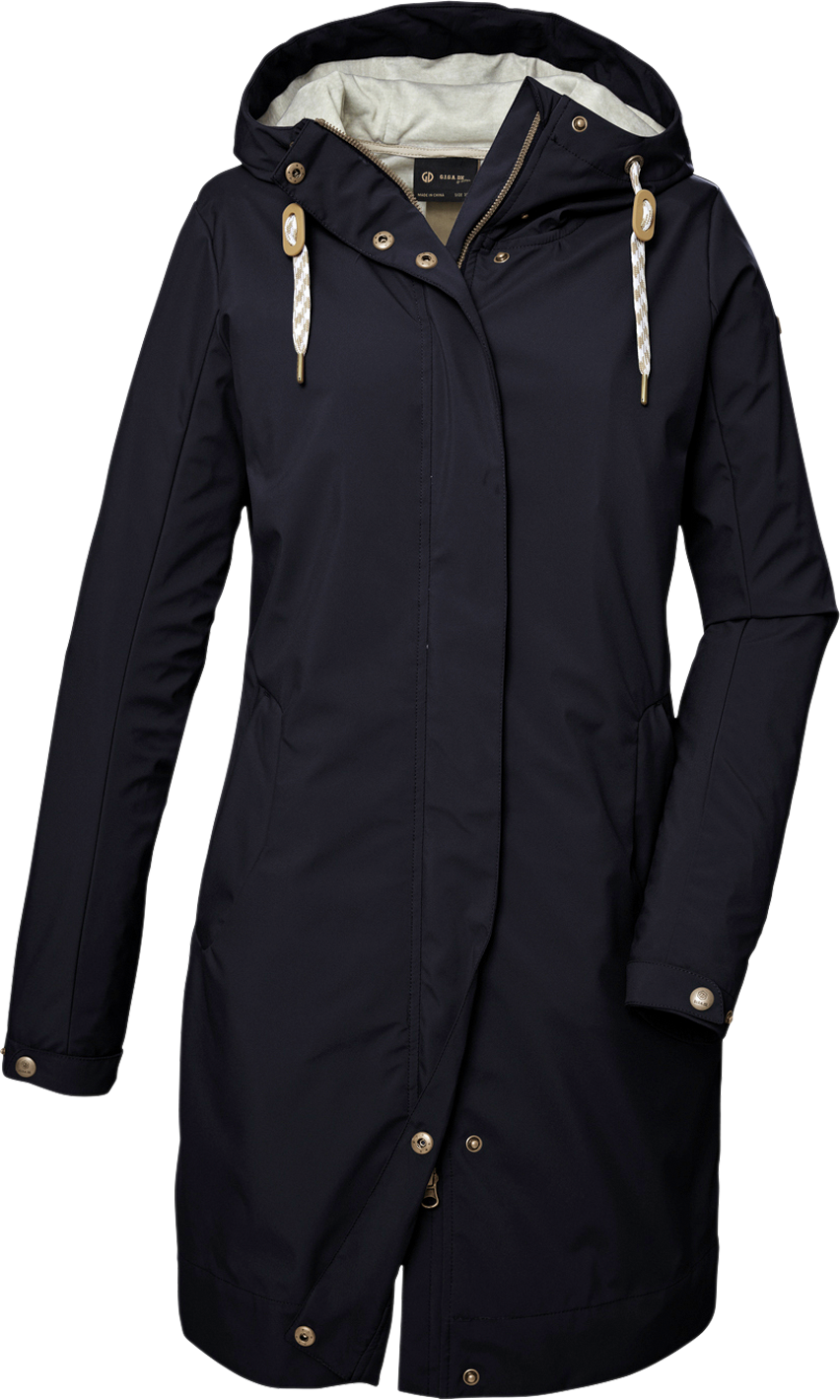 Yeliz - Giacca Lunga Nera Con Cappuccio