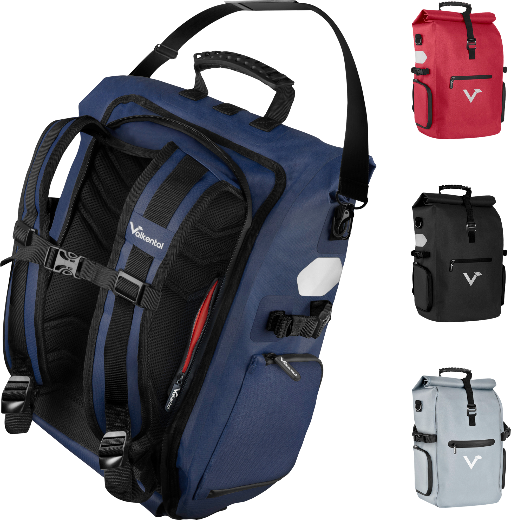Burko Sac Porte-Vélos 3 En 1 Étanche Avec Poches Latérales - Sac Bagage Et Bandoulière Pour Vélo